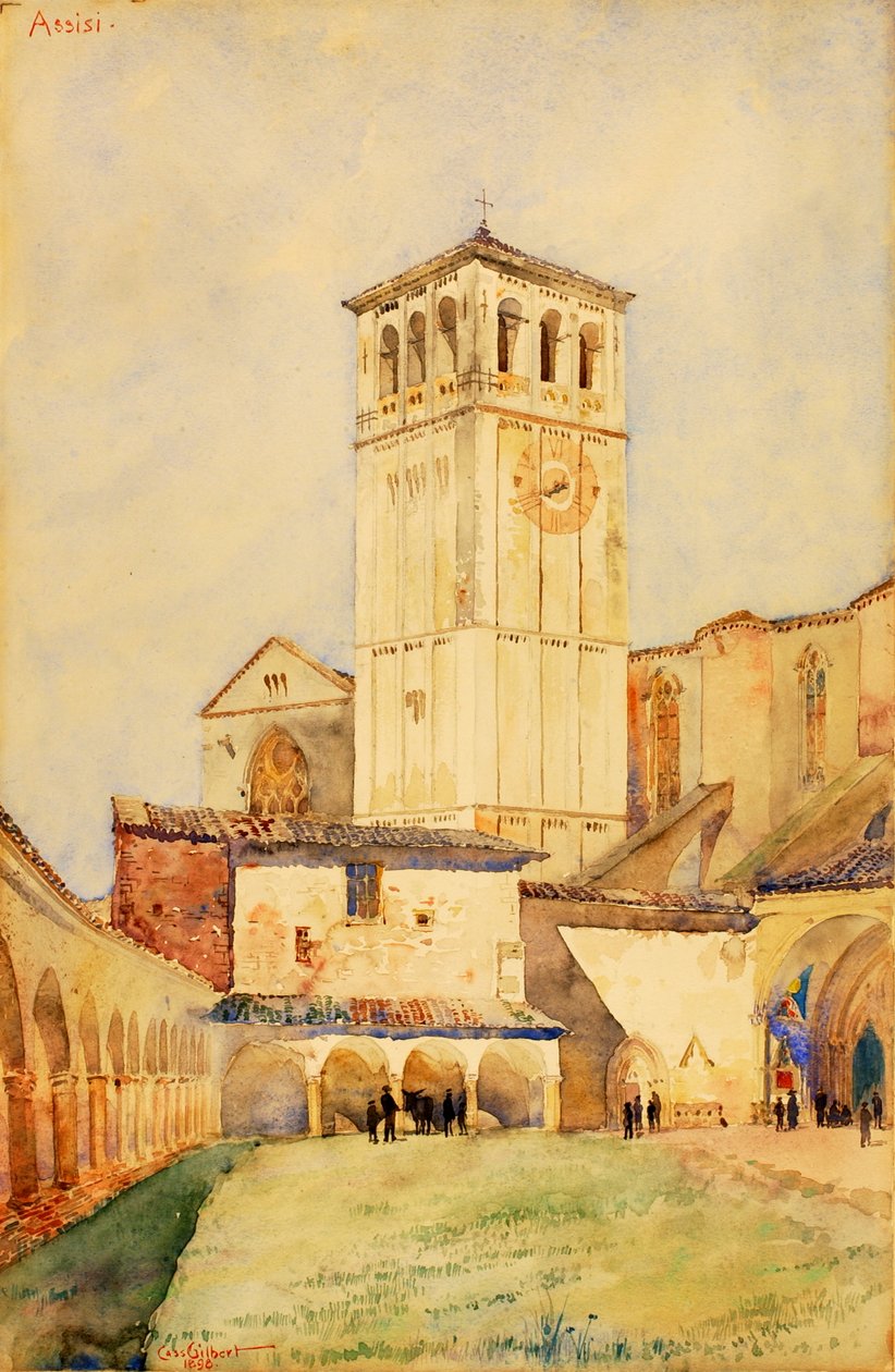 Aziz Francis Kilisesi, Assisi, 1898. by Cass Gilbert