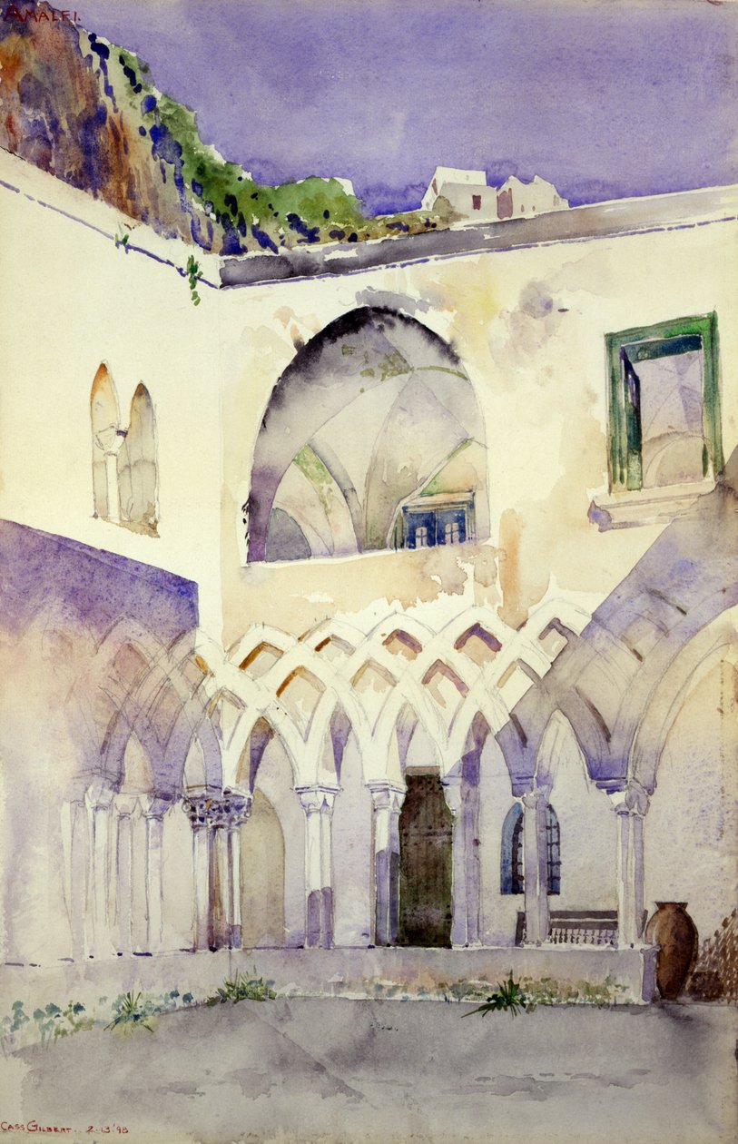Avlu, Capucine Manastırı, Amalfi, 1898. by Cass Gilbert