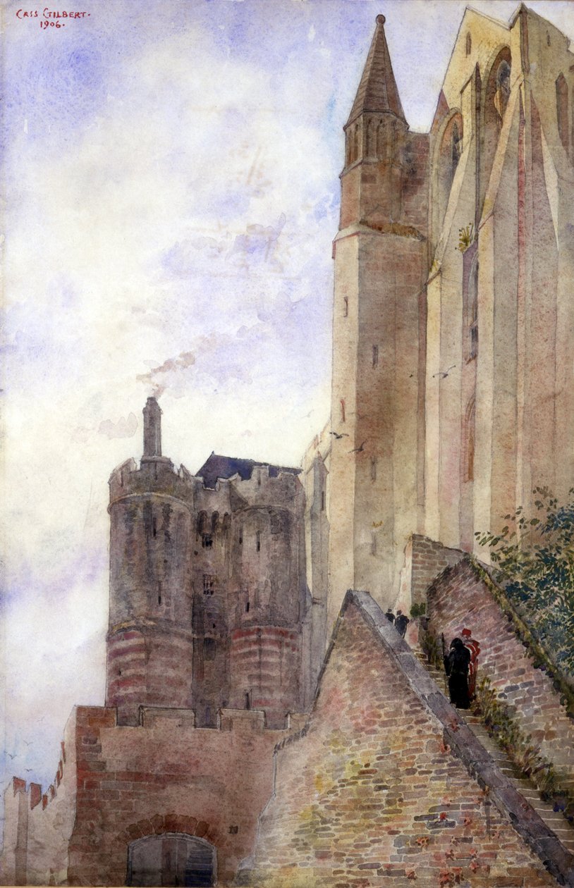 Mont Saint-Michel, Fransa, 1906. by Cass Gilbert