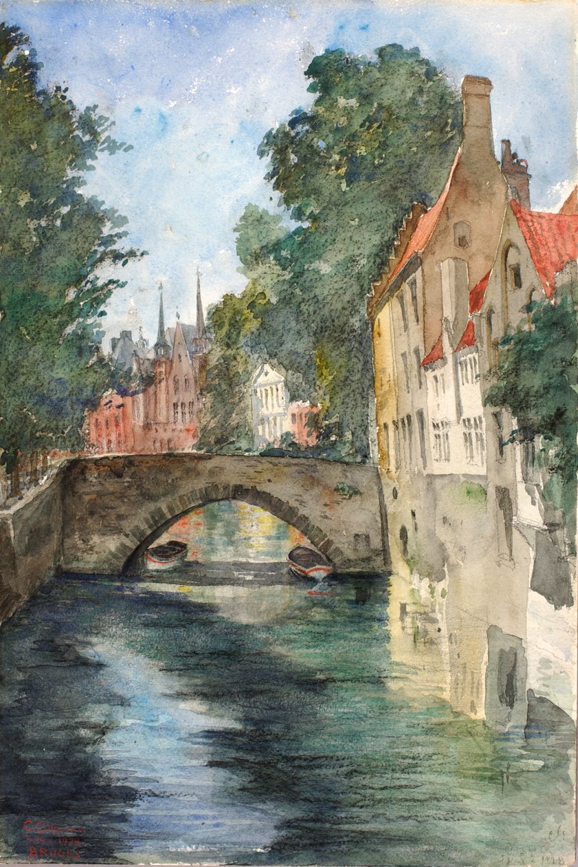 Kanalda, Bruges, 1928. by Cass Gilbert
