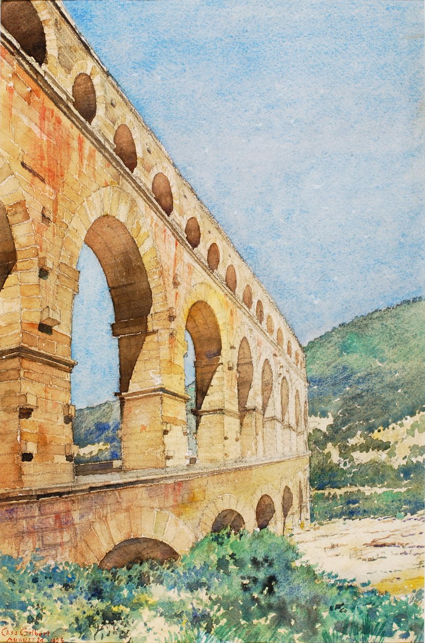 Pont du Gard, Fransa, 1926. by Cass Gilbert