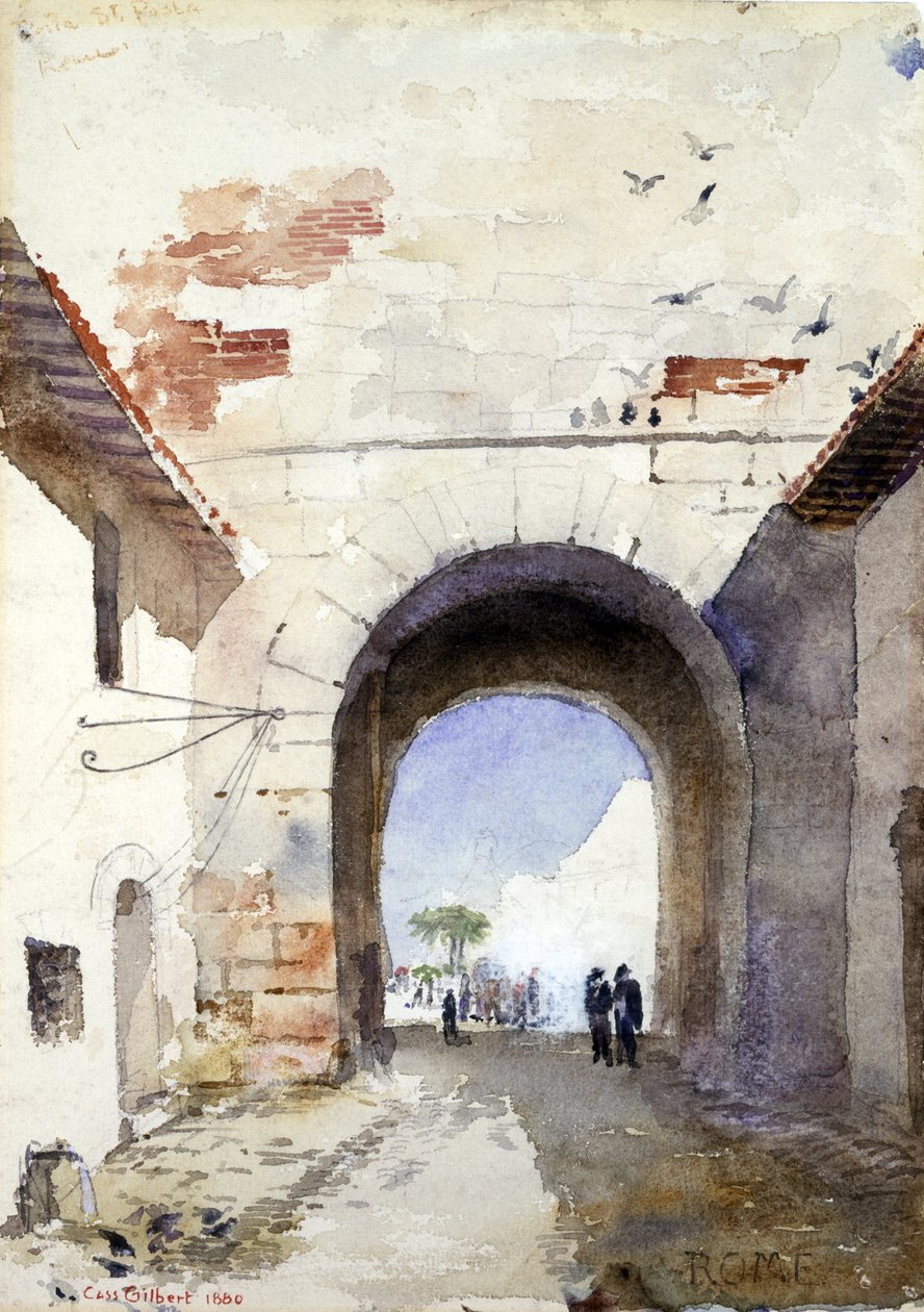 Porta San Paulo, Roma, 1880. by Cass Gilbert
