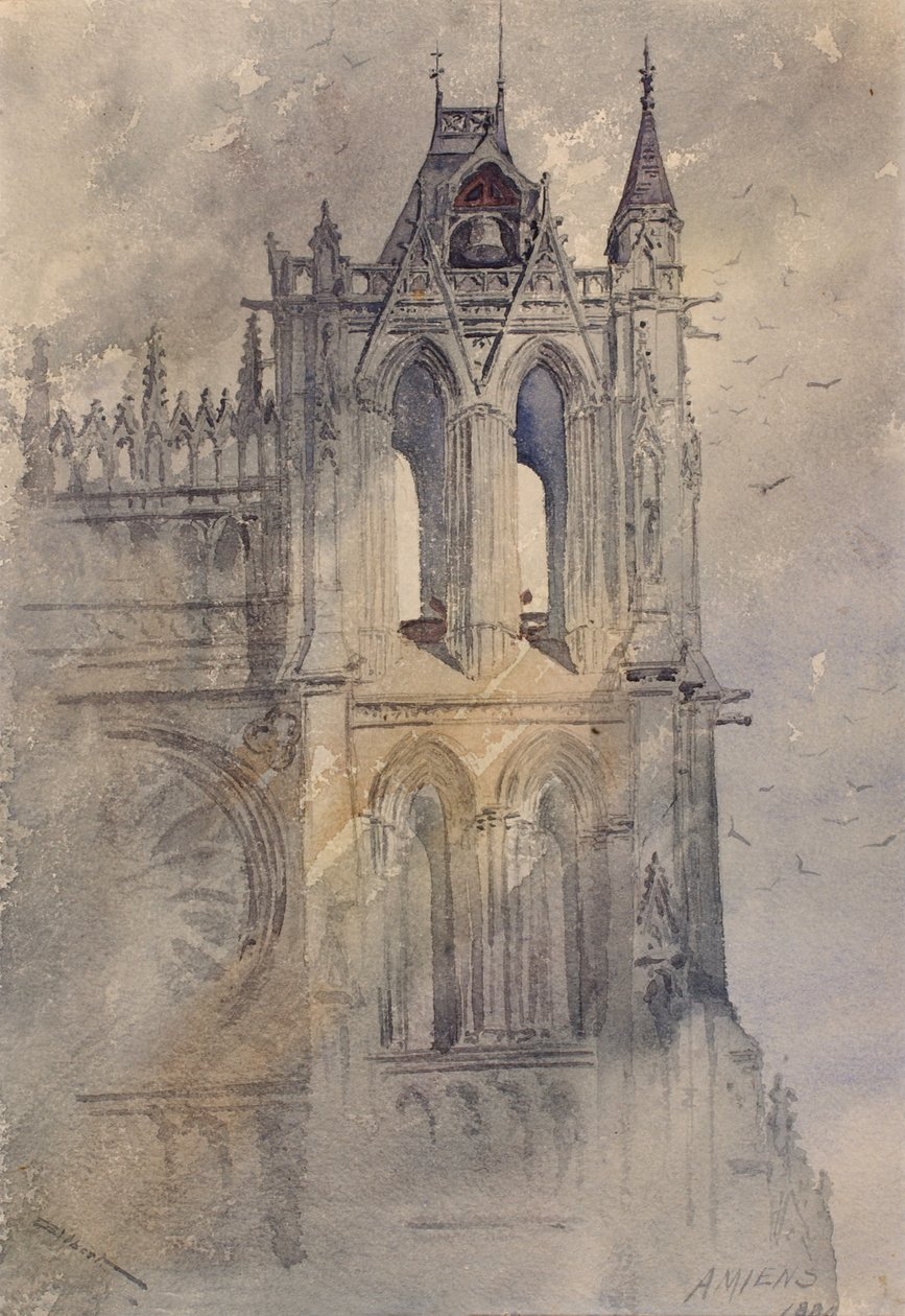 Güneybatı Kulesi, Amiens Katedrali, 1880. by Cass Gilbert