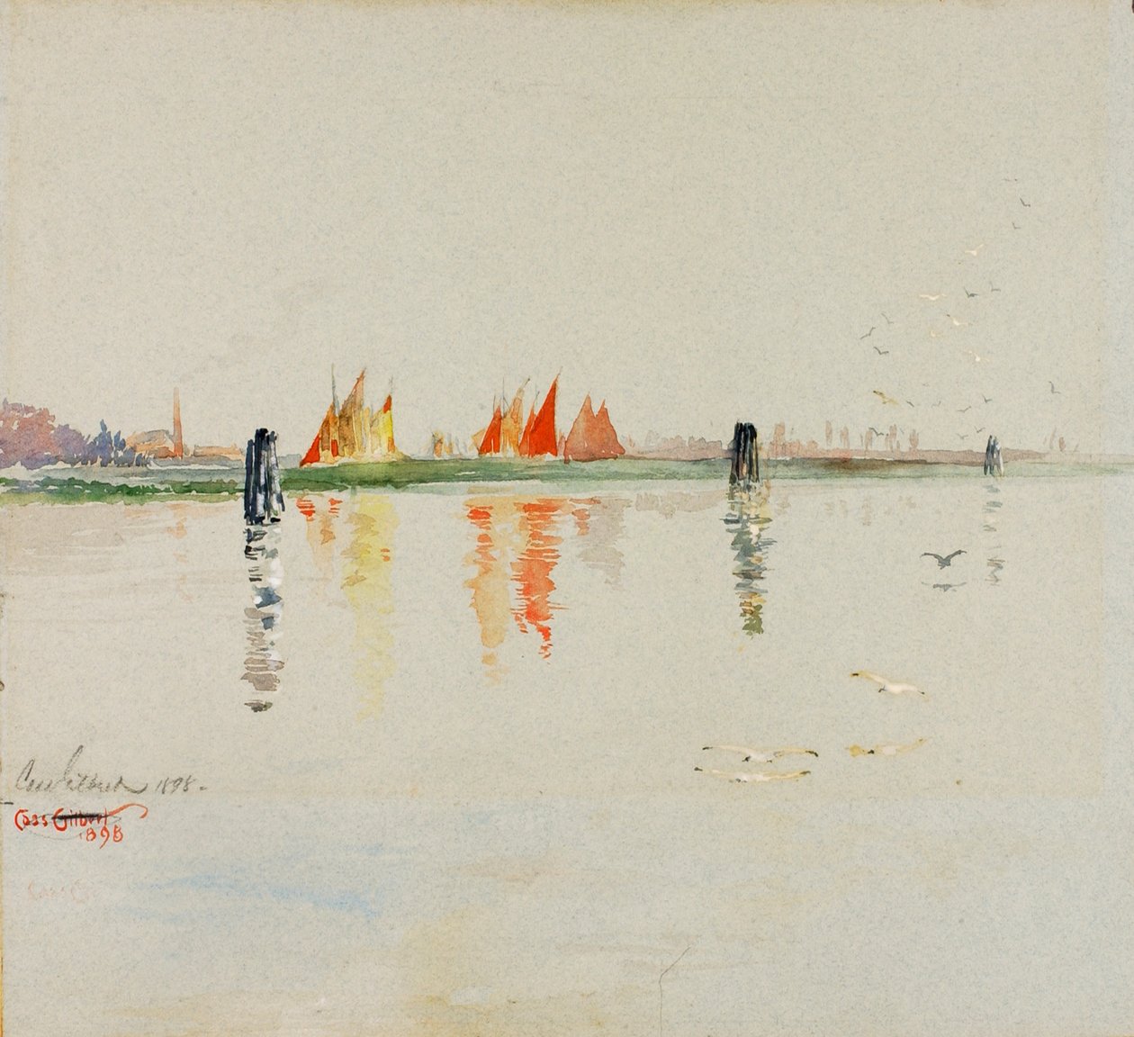Lagün, Venedik, 1898. by Cass Gilbert