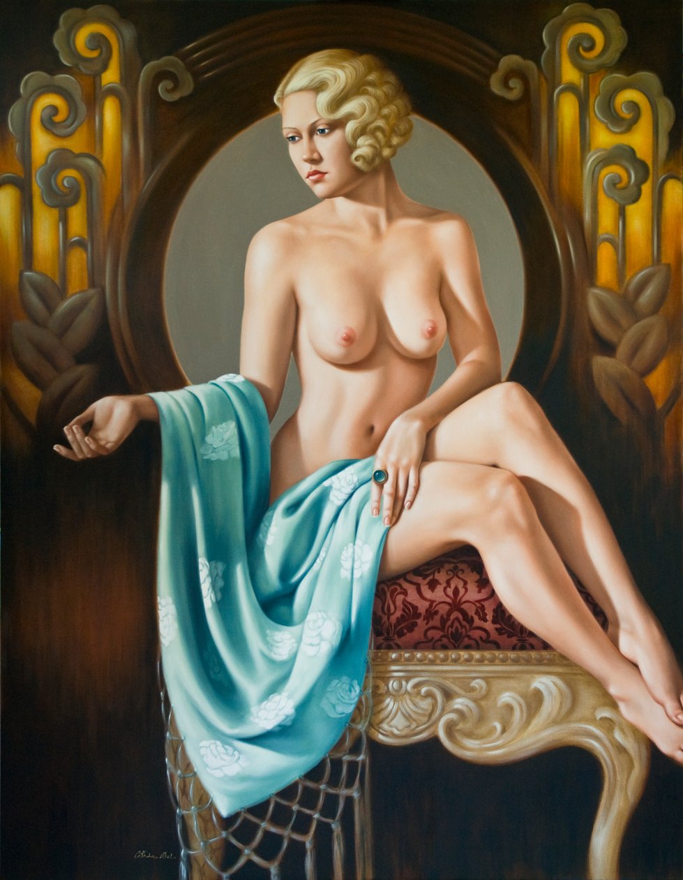 Chez Agnes (oil on linen) by Catherine Abel