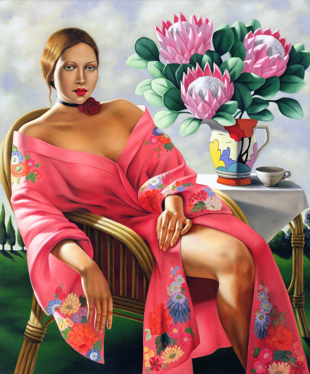 Çay, Öğleden Sonra (keten üzerine yağ) by Catherine Abel