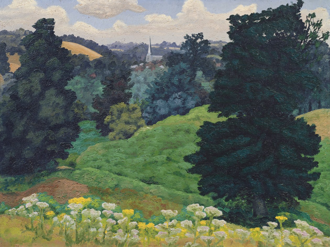 Hadleigh Kilisesi, c.1942 by Cedric Morris