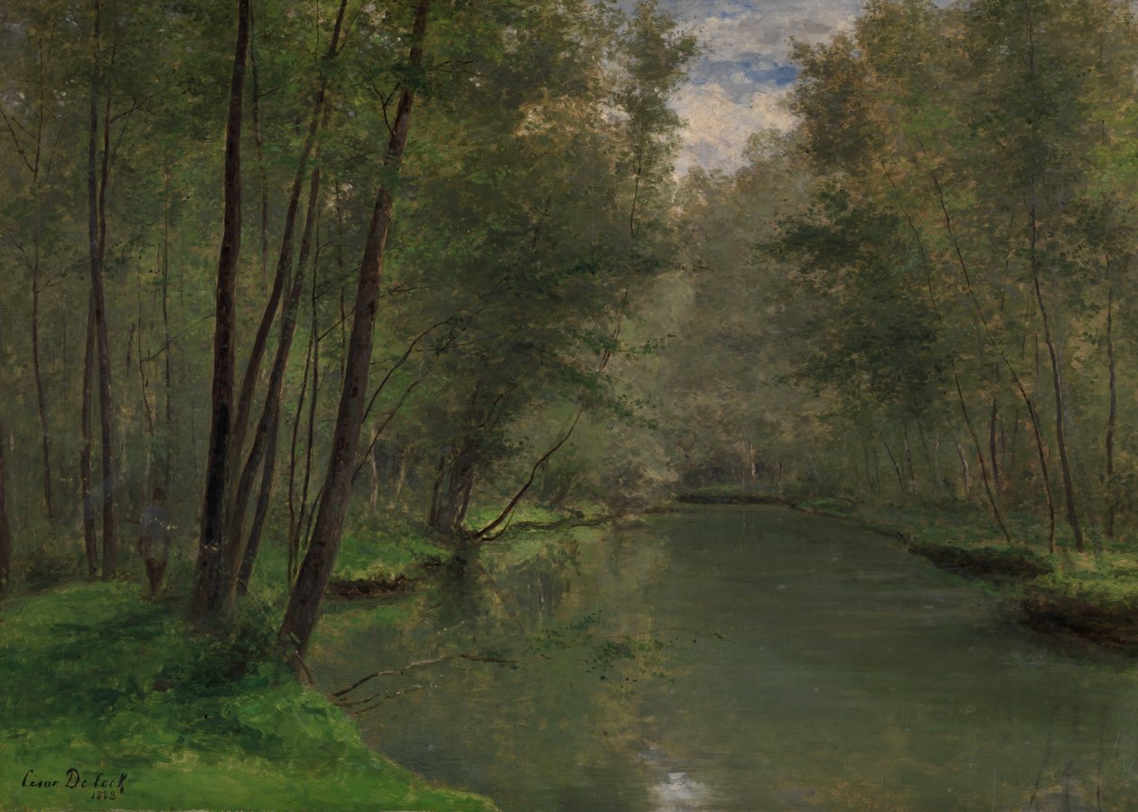 Gasny'deki Epte Nehri boyunca by Cesar de Cock