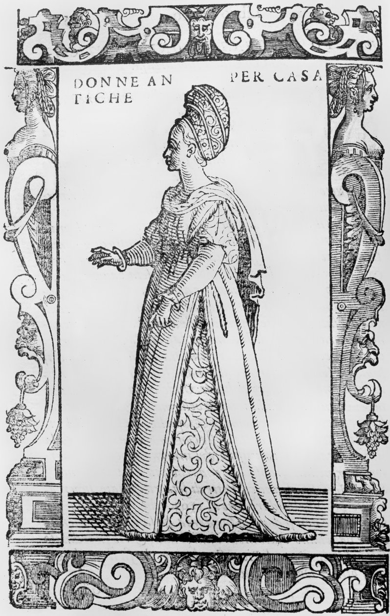 evin hanımı, 1590 by Cesare Vecellio