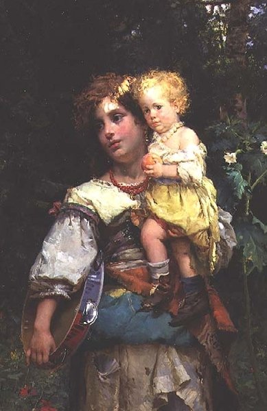 kadın ve çocuk by Cesare Auguste Detti