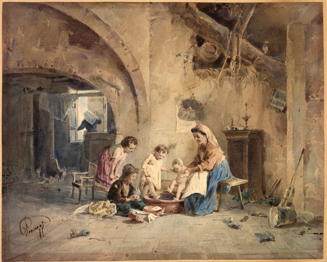 Hamam, 19. yüzyıl. by Cesare Provaggi