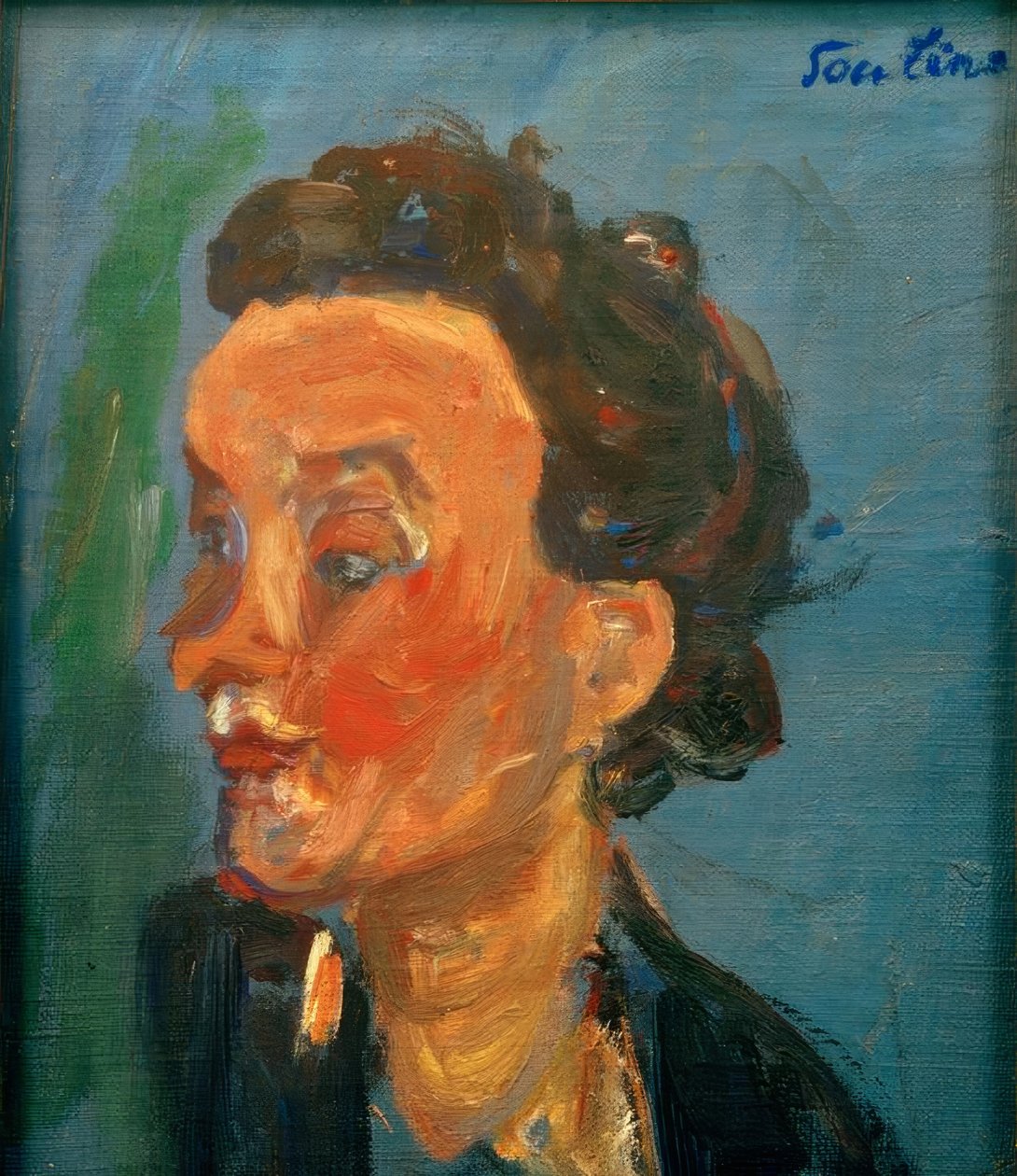 Mavili genç İngiliz kadın (Blau