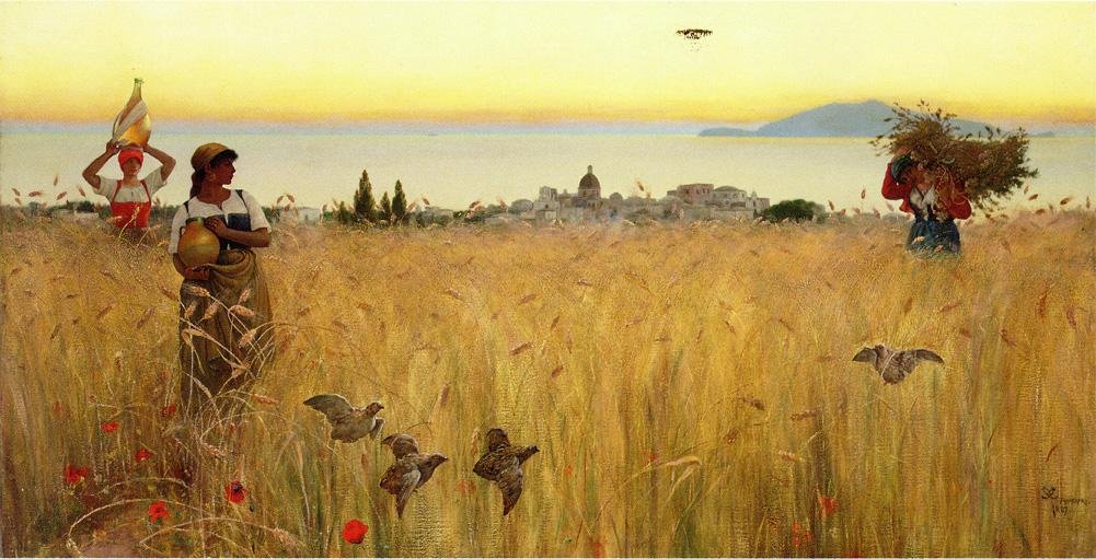 Buğday Tarlalarında Kadınlar, Anacapri by Charles Caryl Coleman