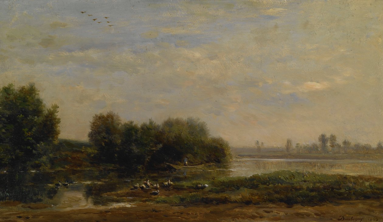 Oise üzerinde by Charles Francois Daubigny