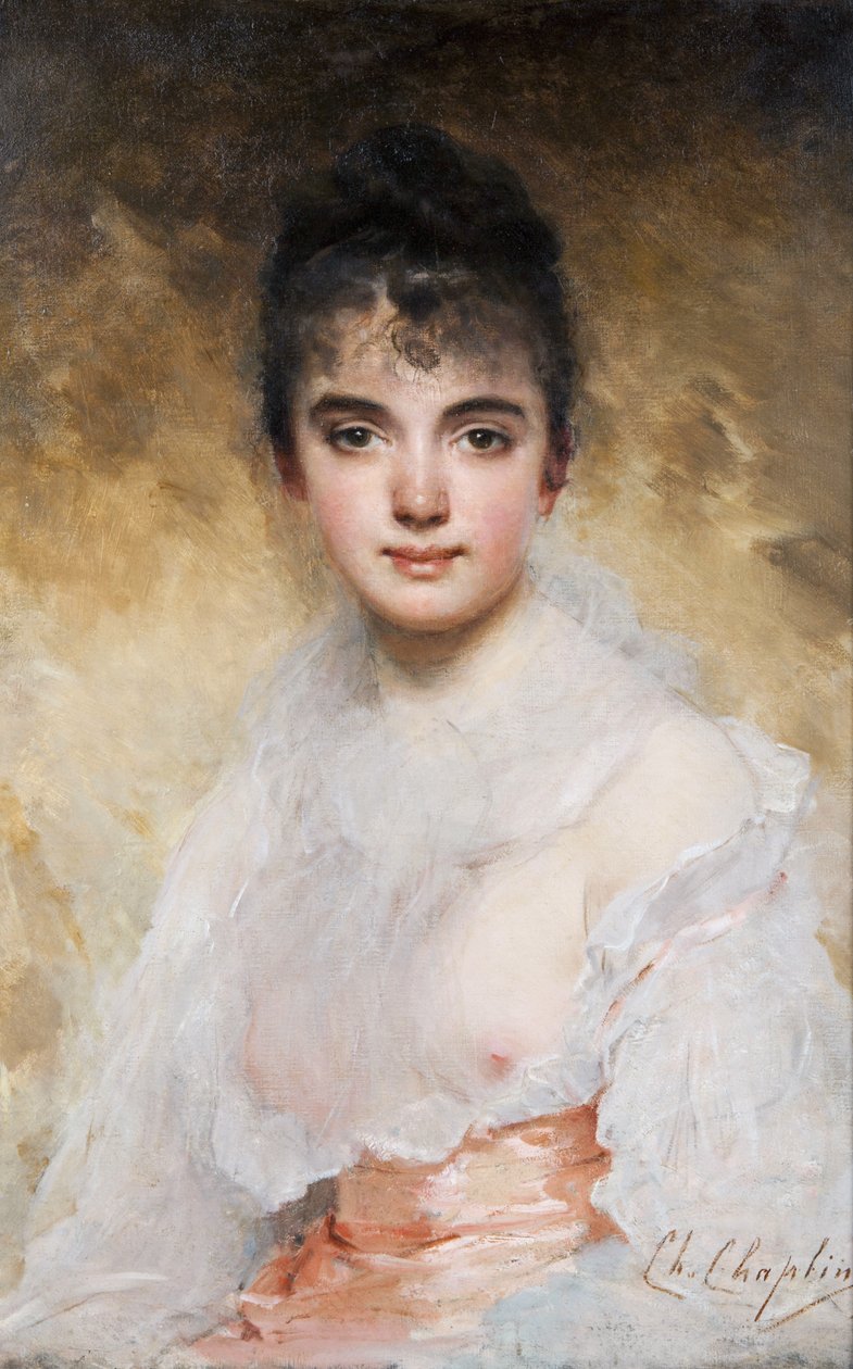 genç bir kadın portresi by Charles Joshua Chaplin