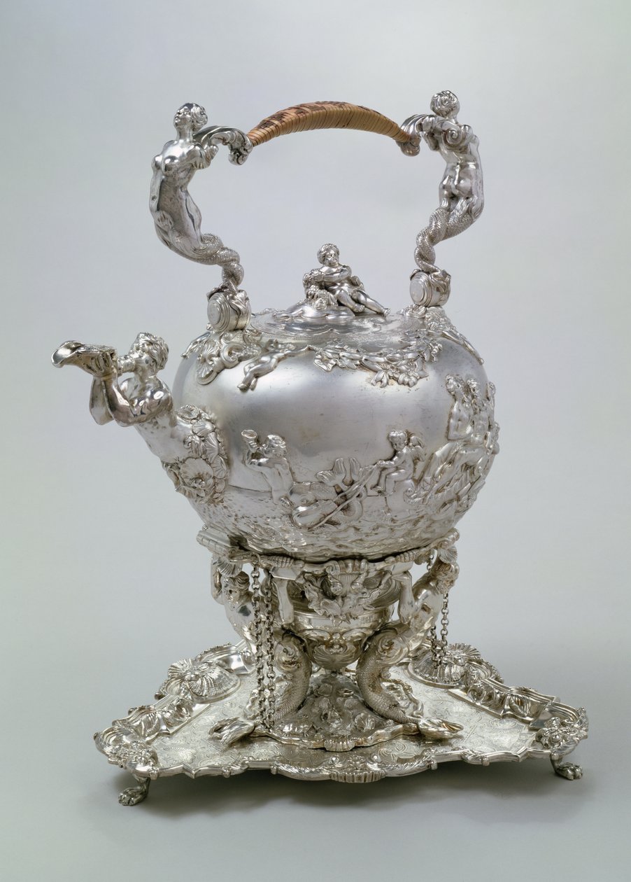 Çaydanlık ve stand C.Kandler, Londra, 1730 (gümüş) by Charles Kandler