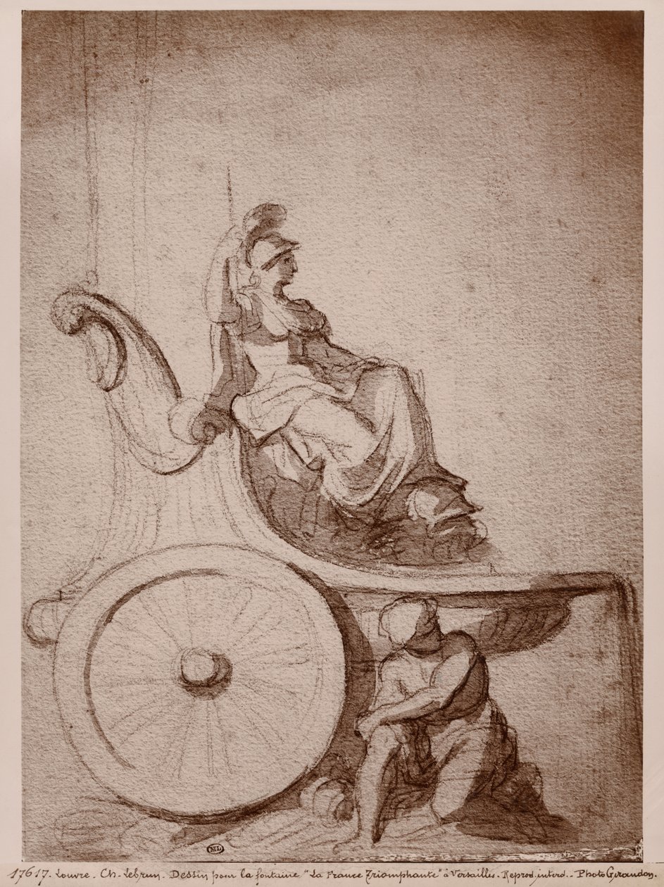 Muzaffer Fransa, c.1674 (kağıt üzerinde pierre noire ve gri yıkama) by Charles Le Brun