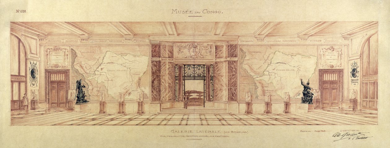 Musee du Congo'nun Tervueren'deki Yanal Galerisi, 1909 by Charles Louis Girault