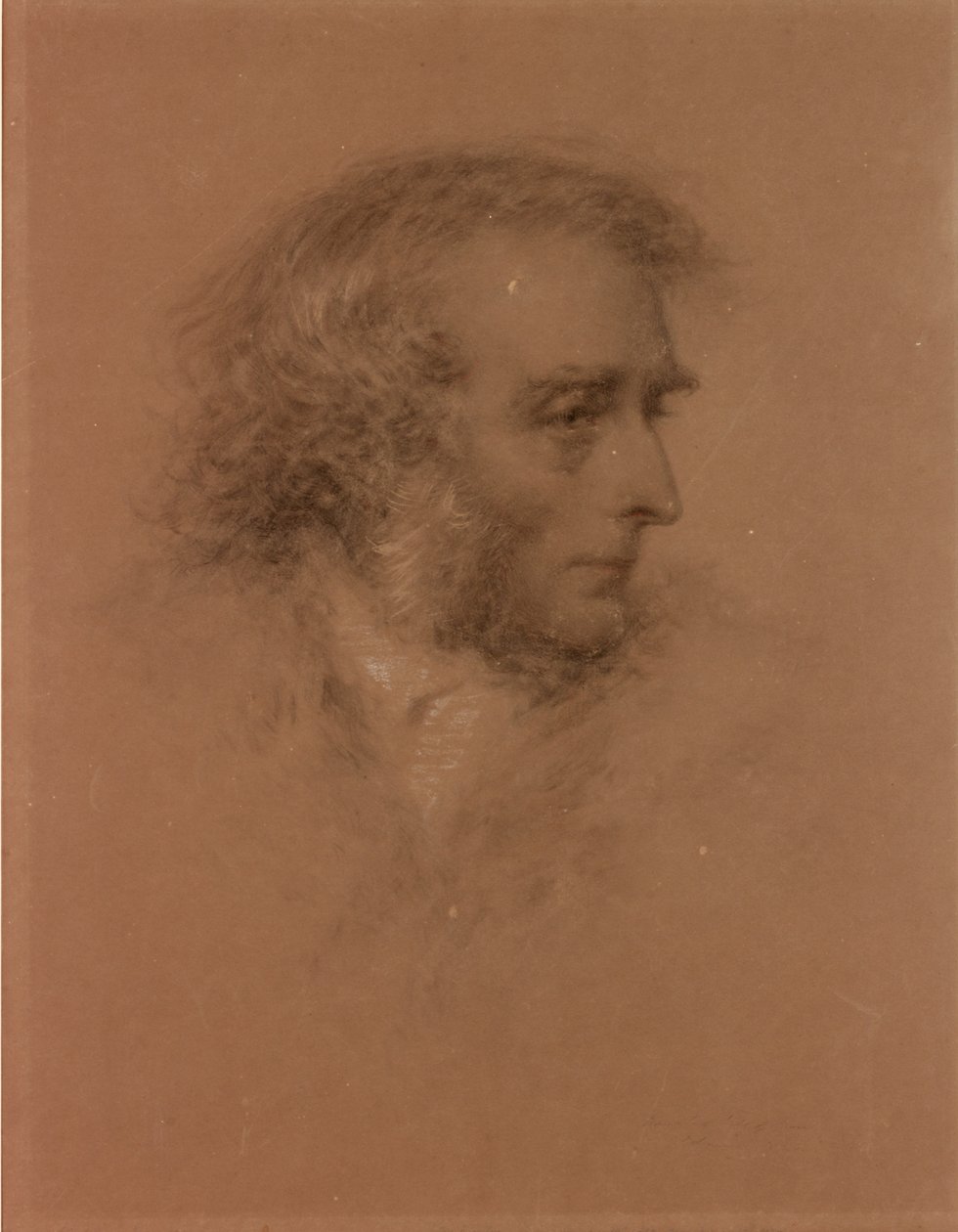 John Martin Ölüm Yatağında (kağıt üzerinde siyah tebeşir) by Charles Martin