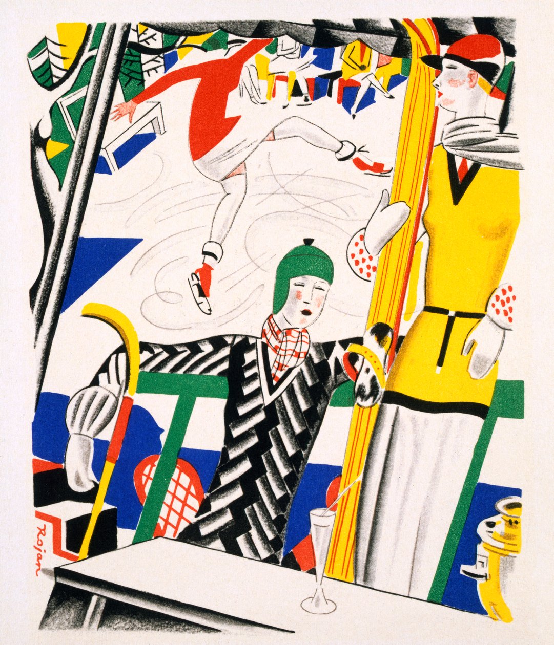 ಸ್ಲೆಡ್ಜಿಂಗ್, c.1920 (ಕಾಗದದ ಮೇಲೆ ಕೊರೆಯಚ್ಚು)ಟರ್ಕ್ by Charles Martin