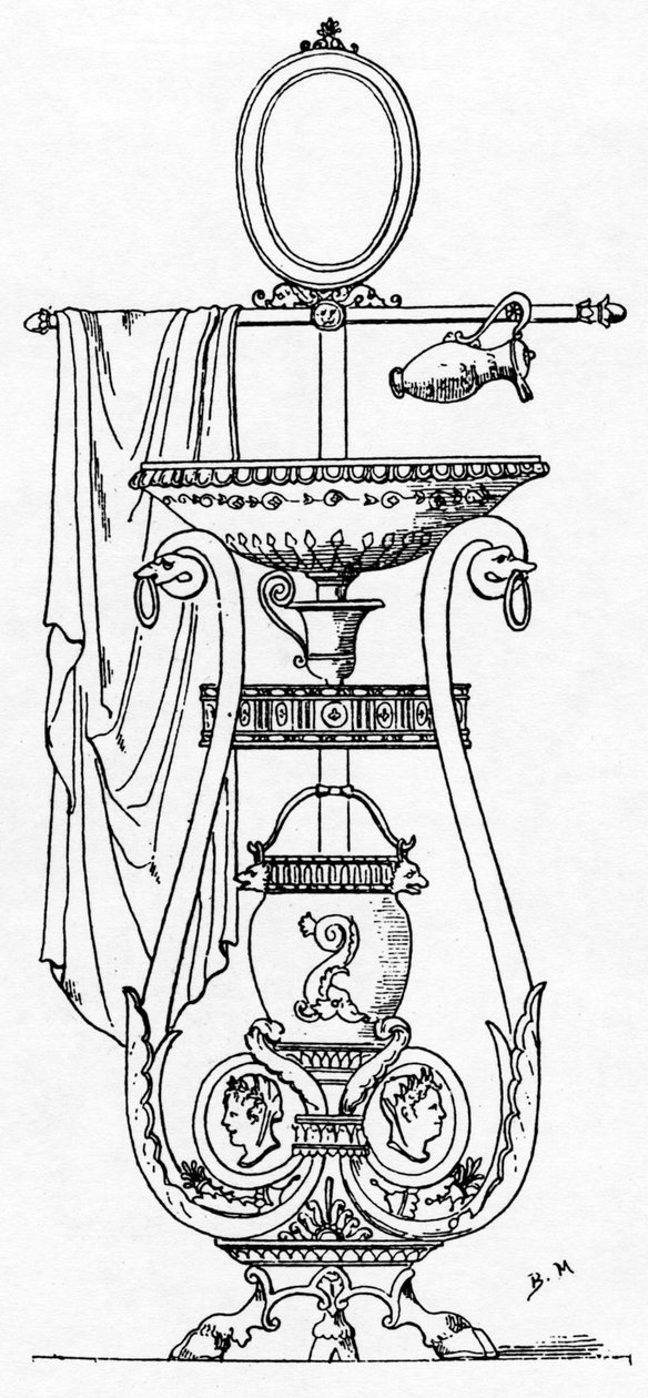 Empire tarzı Atinalı lavabo by Charles Percier