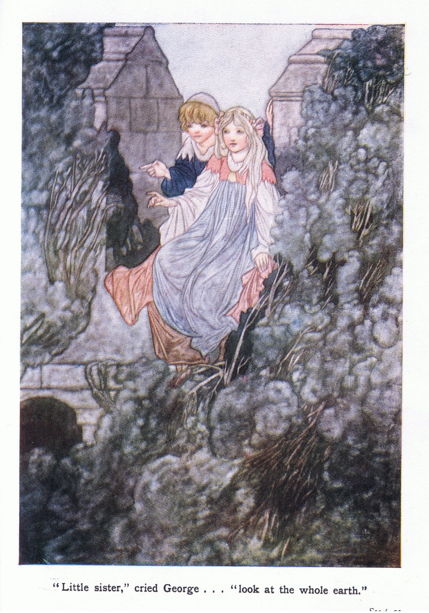 Küçük kızkardeş, ağladı George Bütün dünyaya bak by Charles Robinson