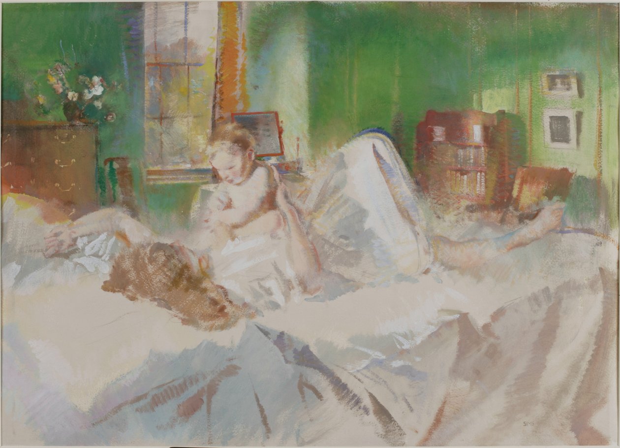 Oynat (kağıda gövde rengi ve kurşun kalem (karta yapıştırılır)) by Charles Sims