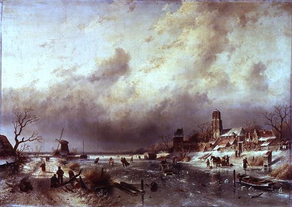 Donmuş Nehir Sahnesi by Charles Henri Joseph Leickert