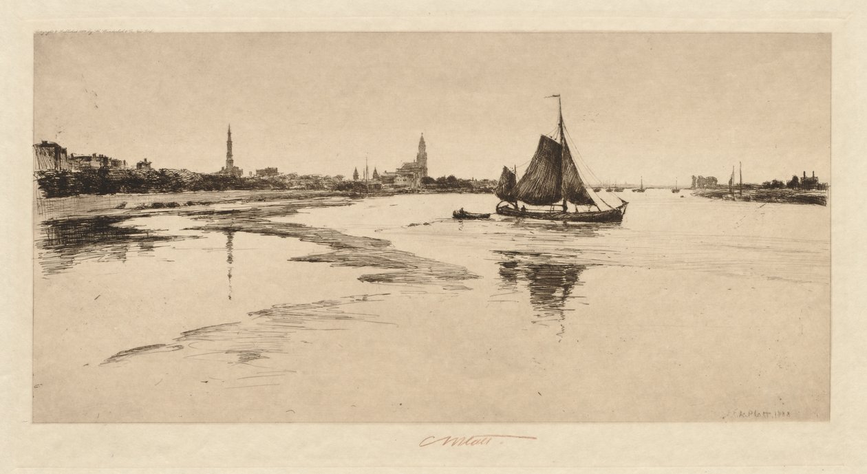 Ren Nehri üzerinde Arnheim by Charles Adams Platt