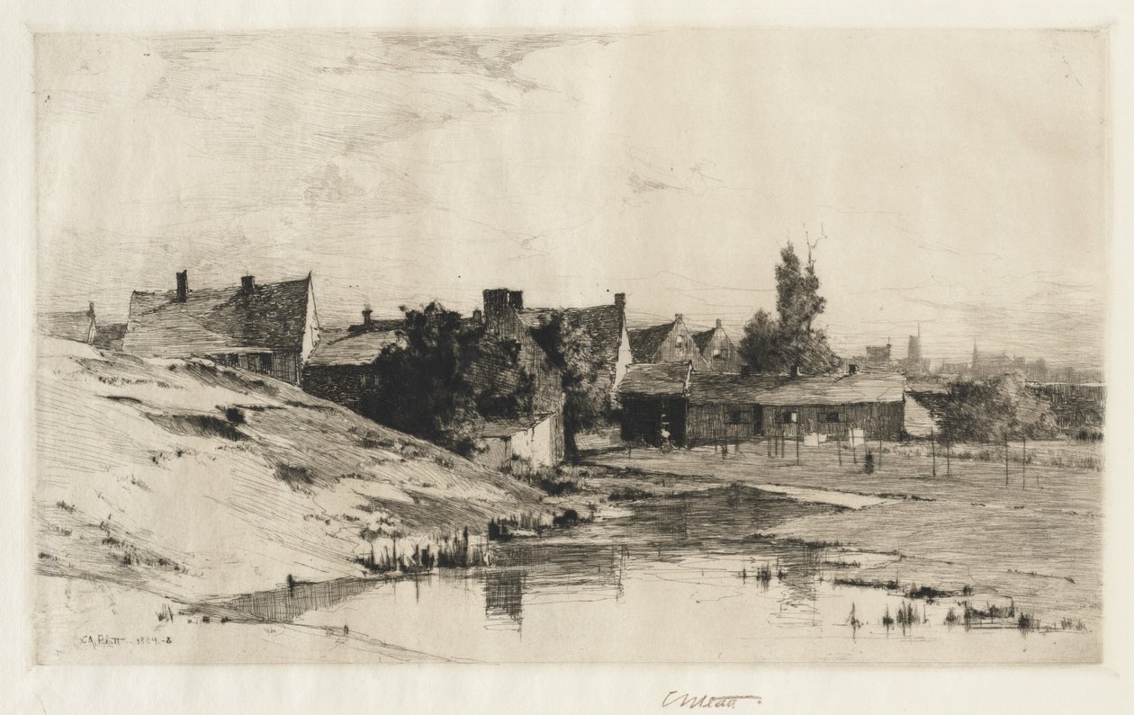 Bruges yakınlarındaki Eski Evler, 1884-1888. by Charles Adams Platt