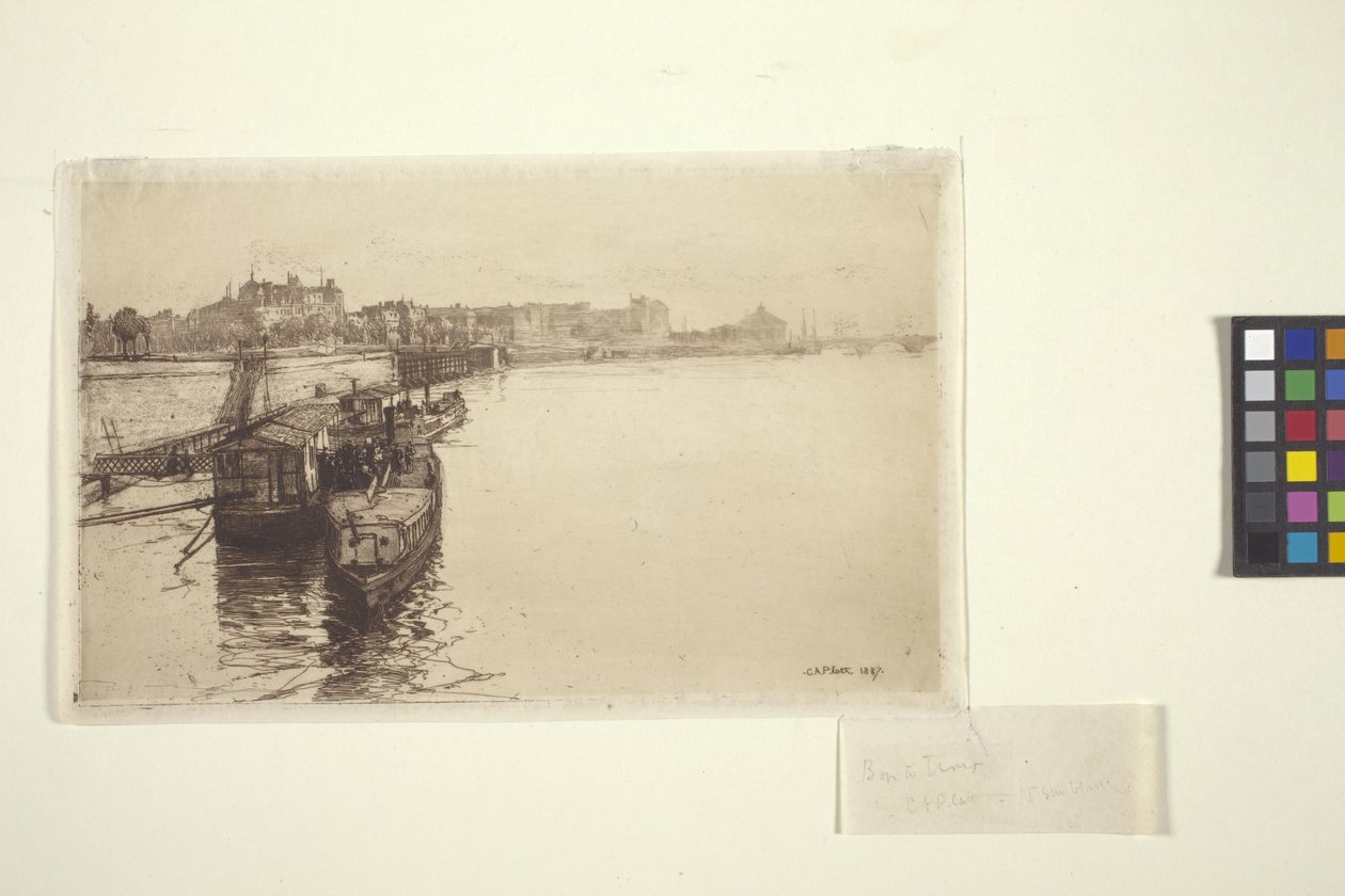 Seine'deki Yolcu Tekneleri (mürekkep) by Charles Adams Platt
