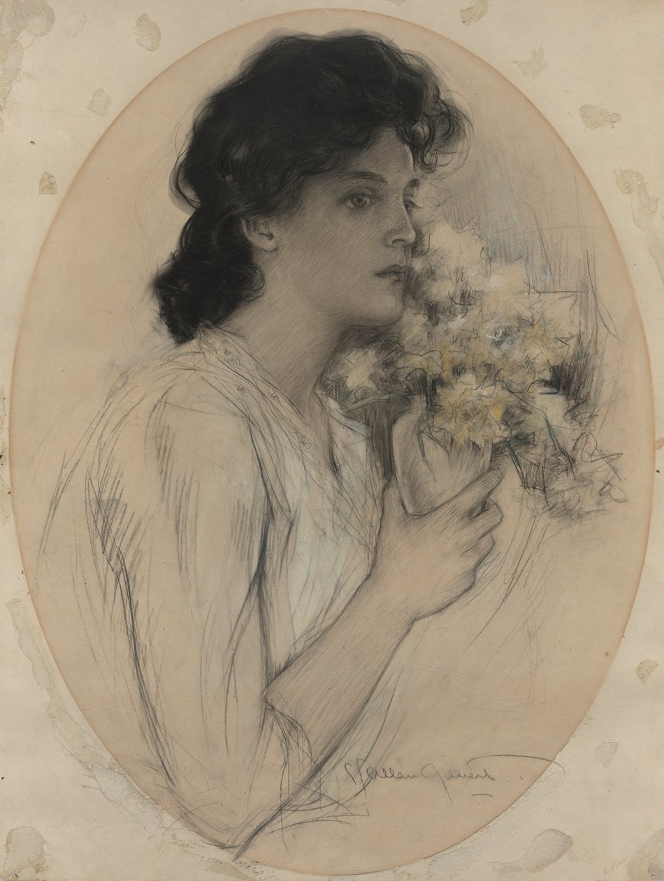 çiçekli kız by Charles Allan Gilbert