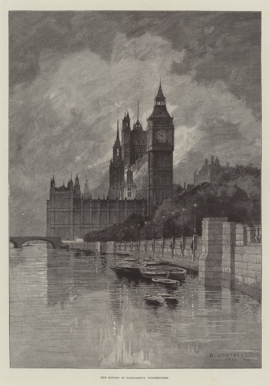 Parlamento Evleri, Westminster by Charles Auguste Loye