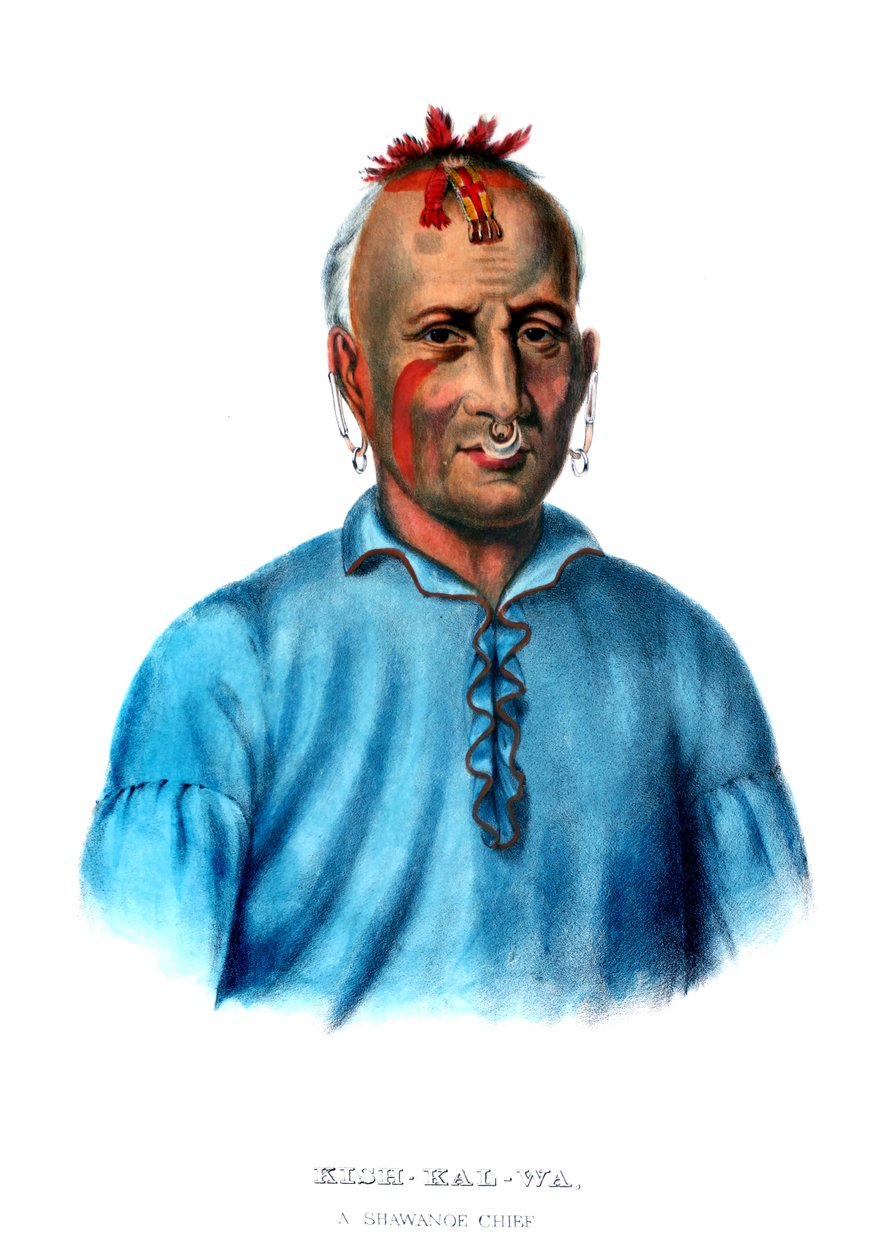 Kishkalwa, bir Shawnee Şefi by Charles Bird King