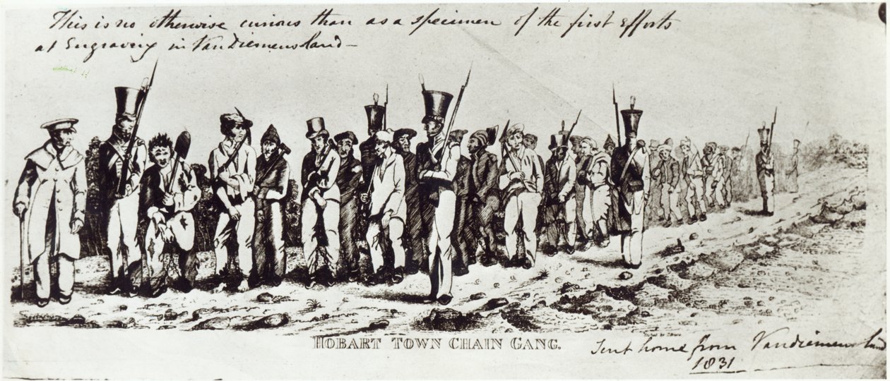 Hobart Kasabası Zincir Çetesi, c.1831 by Charles Bruce