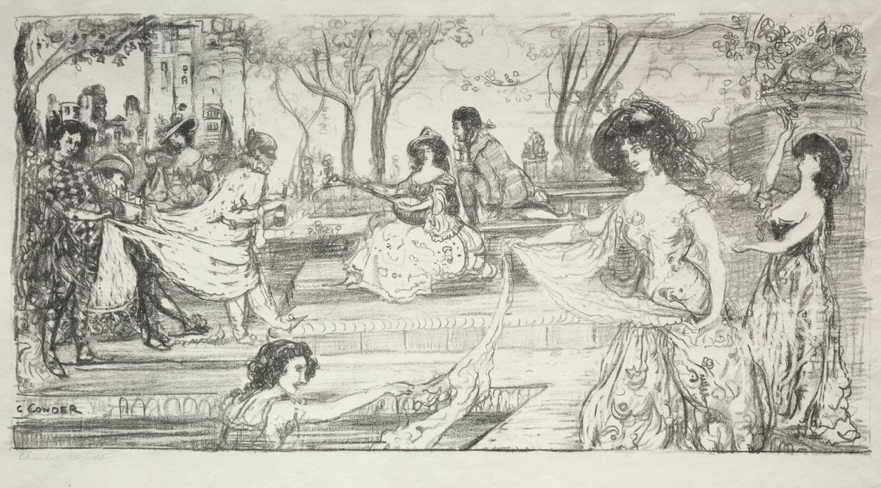 Gitarist. by Charles Edward Conder