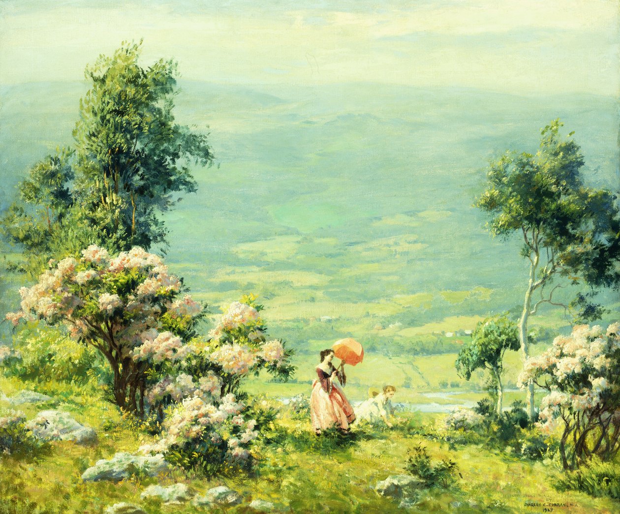 pembe şemsiye by Charles Courtney Curran
