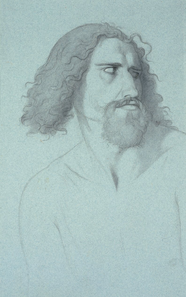 Bir Adamın Başı (kağıt üzerinde kömür) by Charles Damour
