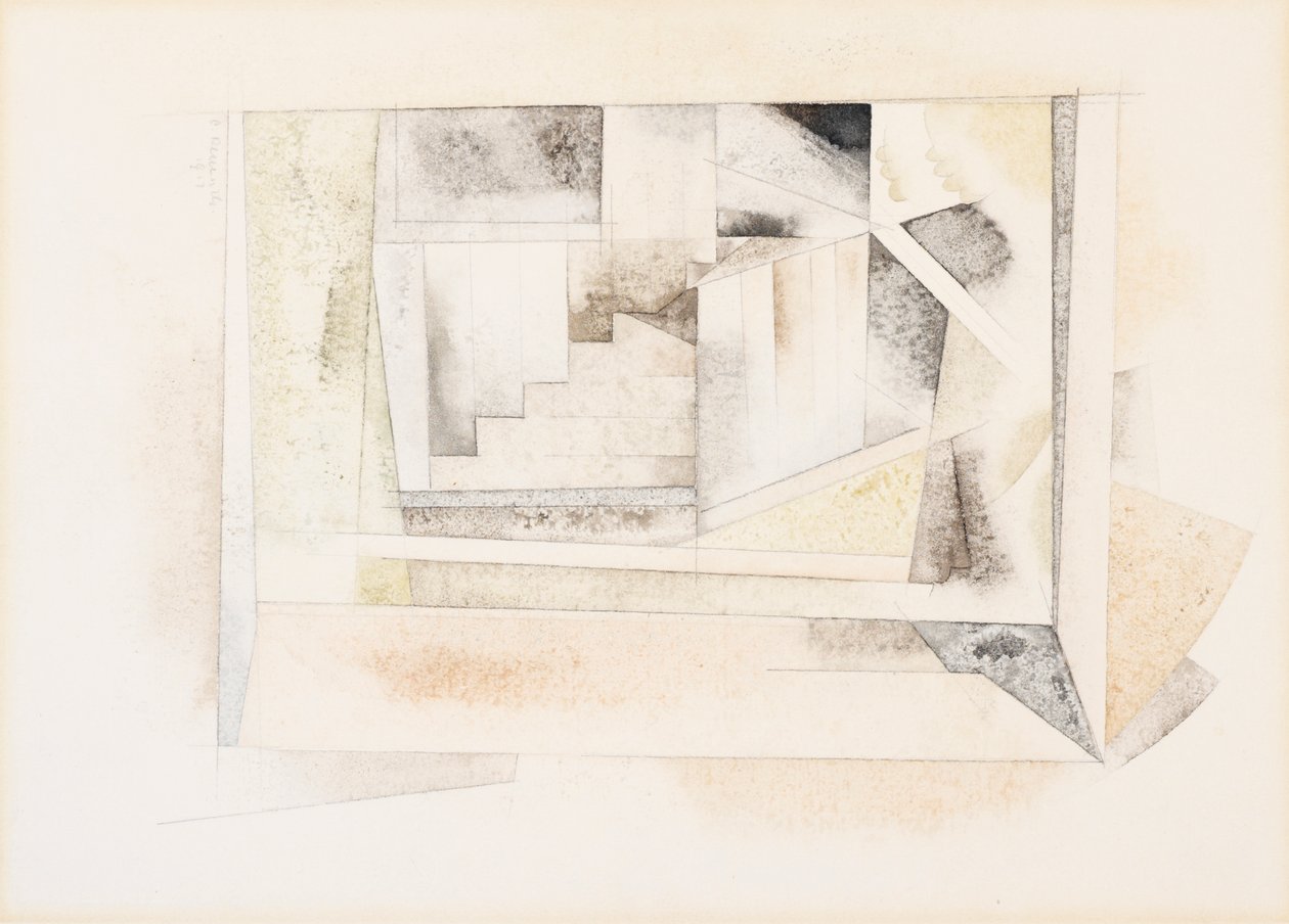 Bermuda, Merdiven, 1917 (kağıt üzerinde wc) by Charles Demuth