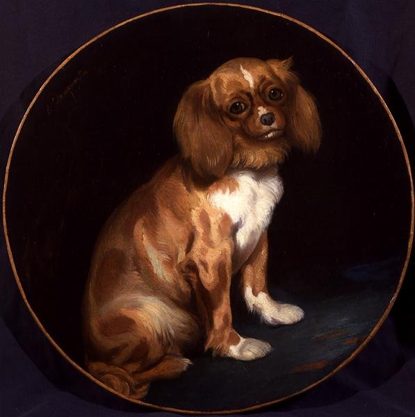 Bir Kral Charles Spaniel by Charles Emile Callande de Champmartin