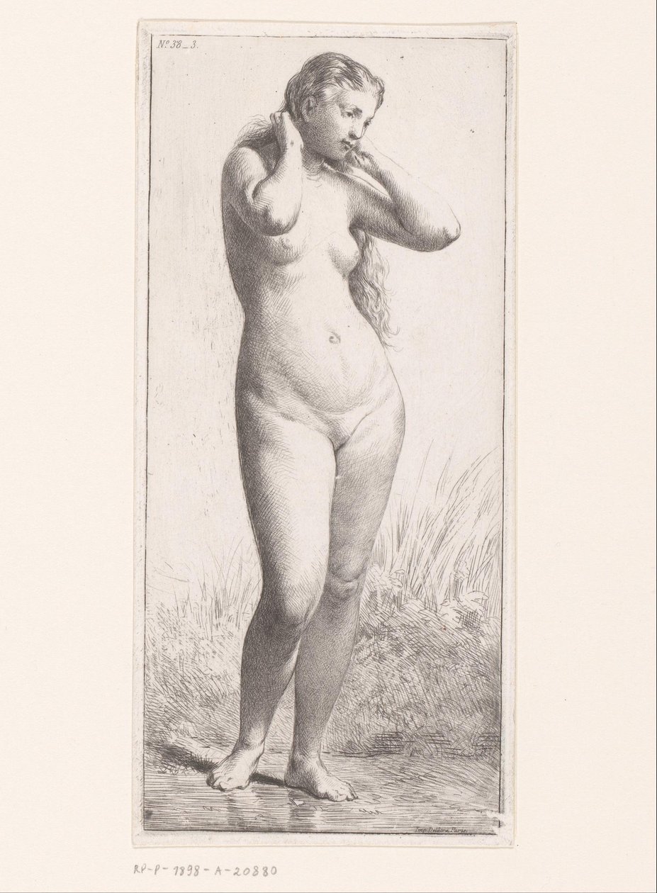 çıplak kadın by Charles Emile Jacque (attributed to)