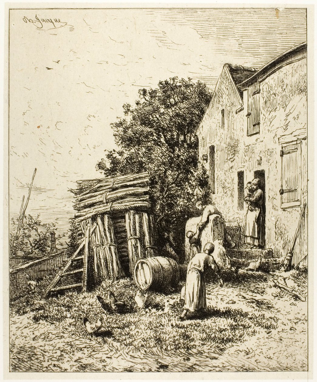 Rustik Bir Konut by Charles Emile Jacque