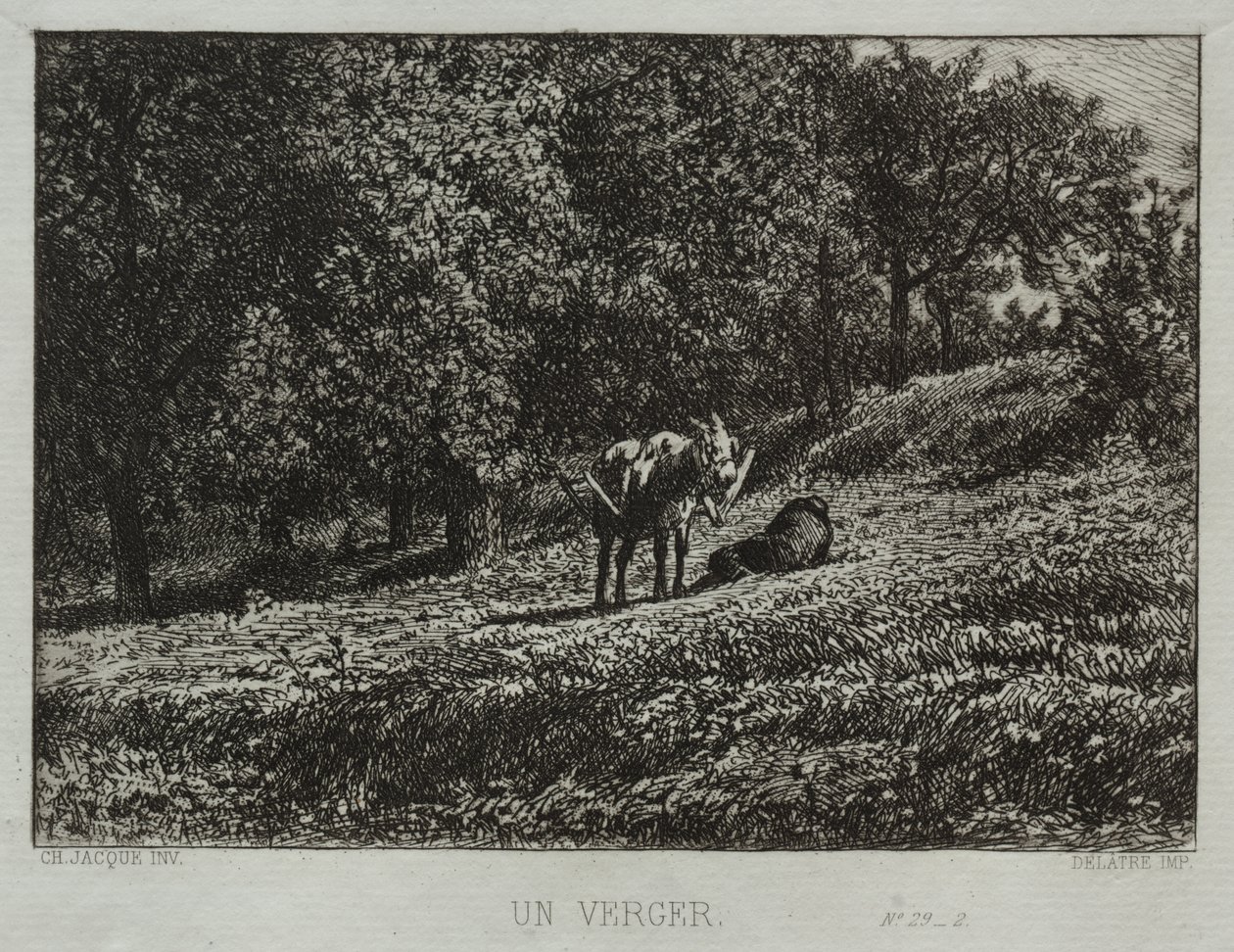 Meyve bahçesi by Charles Emile Jacque