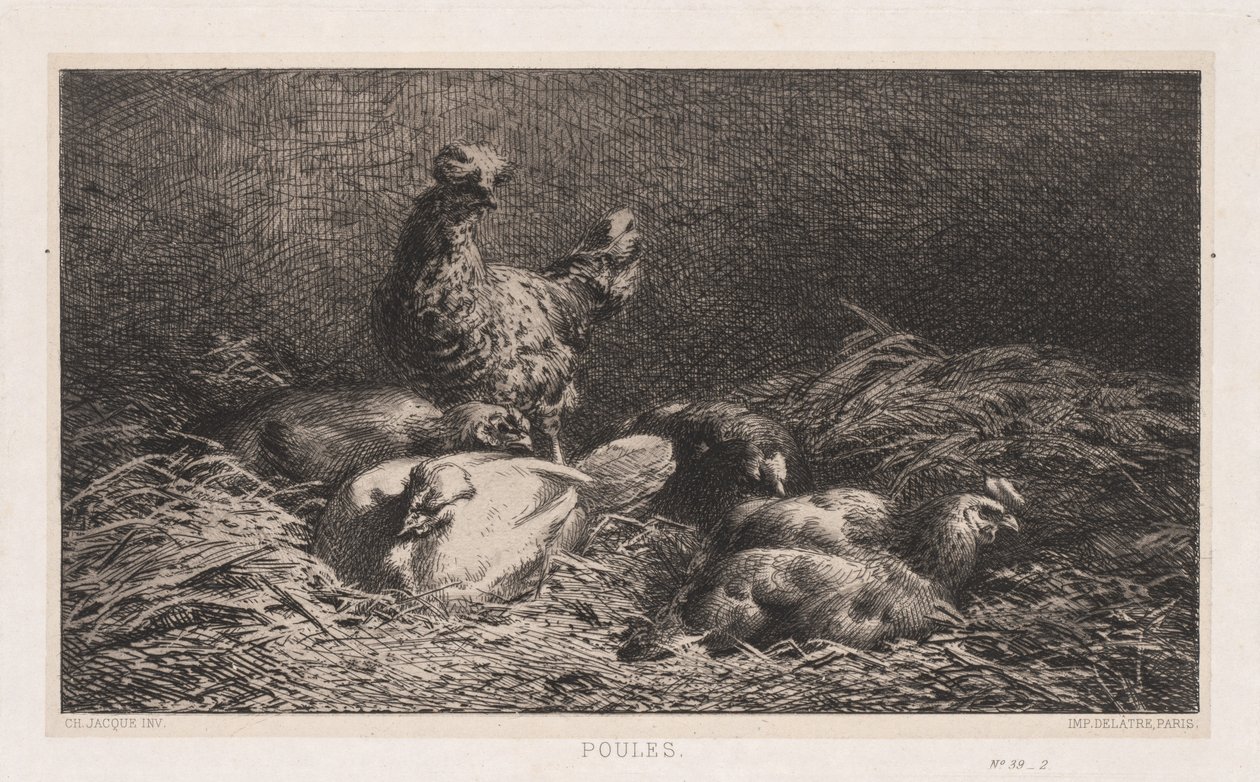 Tavuk Poutes, 1867. by Charles Emile Jacque