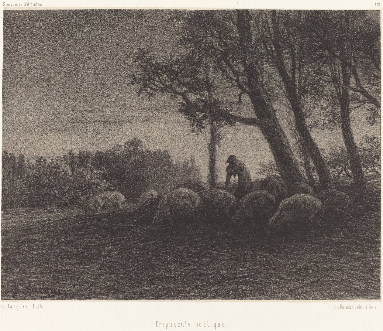 Crepuscule poetique (Şiirsel Alacakaranlık) by Charles Emile Jacque