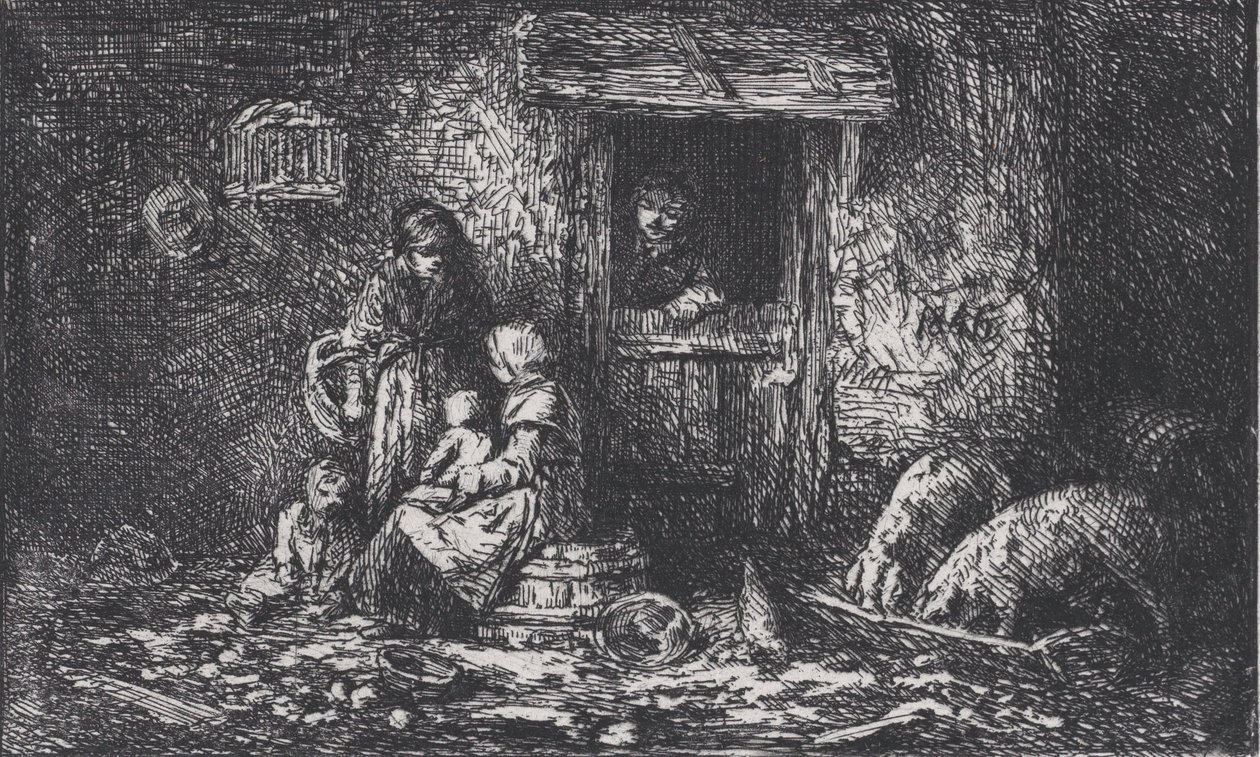 Çiftliğin Kapısı, ca. 1850. by Charles Emile Jacque