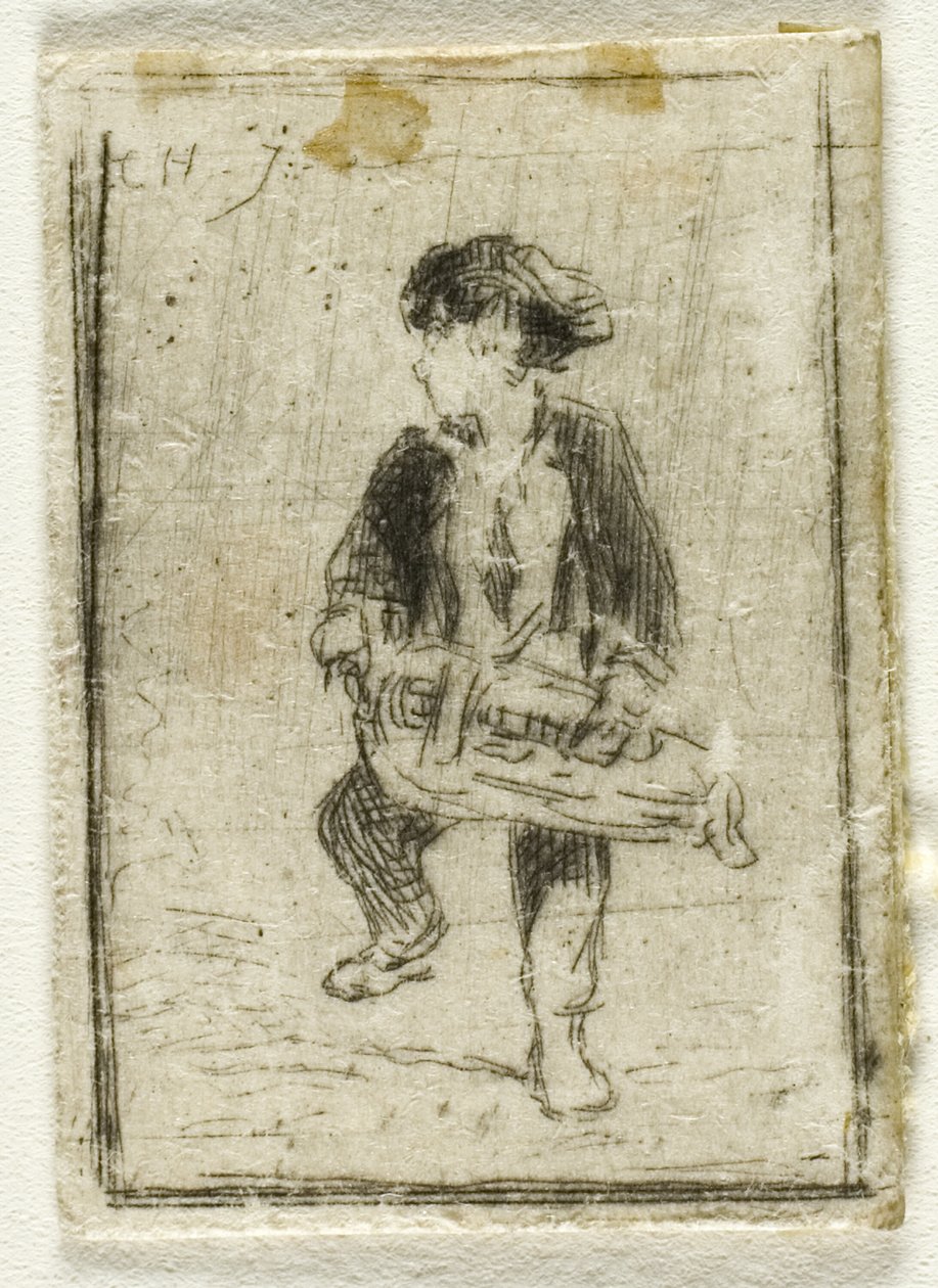Hurdy-Gurdy Oyuncu by Charles Emile Jacque