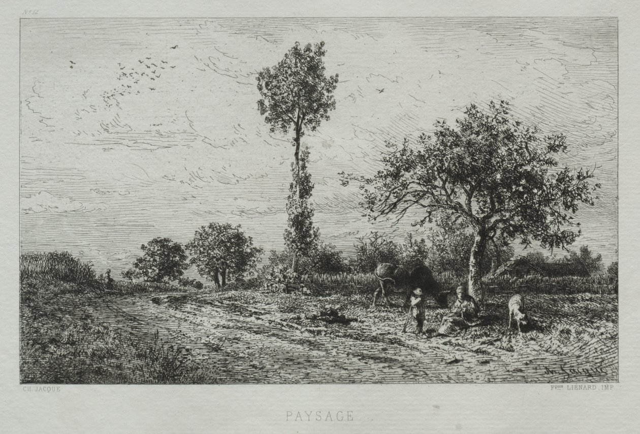 Manzara. by Charles Emile Jacque