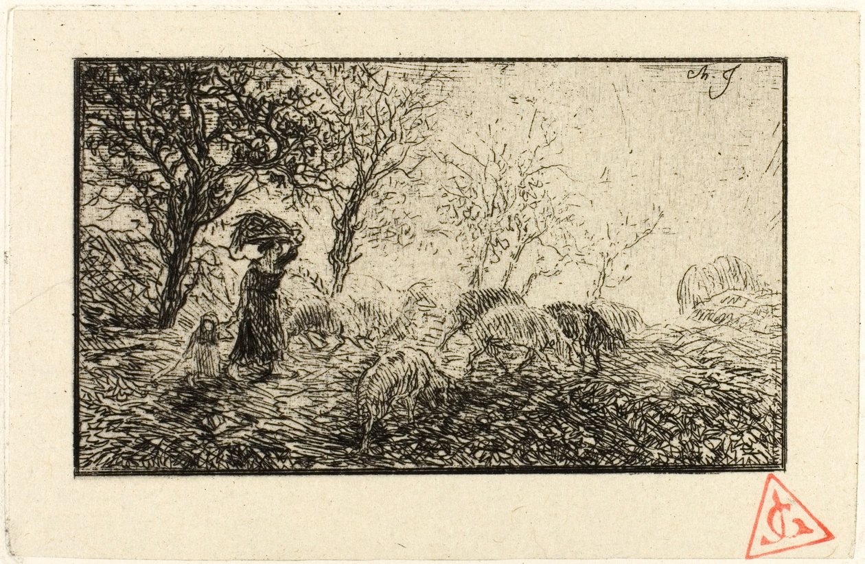 Manzara ve Hayvanlar by Charles Emile Jacque