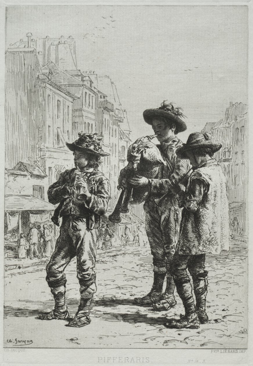 Pifferaris by Charles Emile Jacque